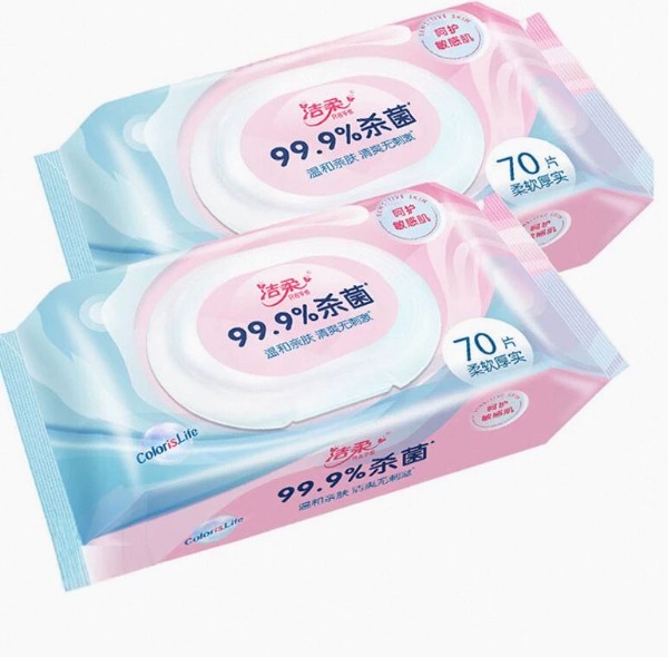 潔柔3包濕巾99.9%殺菌濕紙巾嬰兒寶寶新生兒手口專用護(hù)帶蓋濕紙